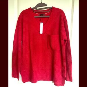 Brand new red v neck sweater